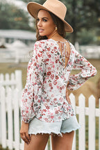 Enchanted Evening Floral Print Wrap Top