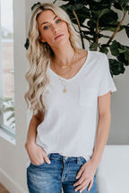 Everyday Essential Pure Color V-neck Tee