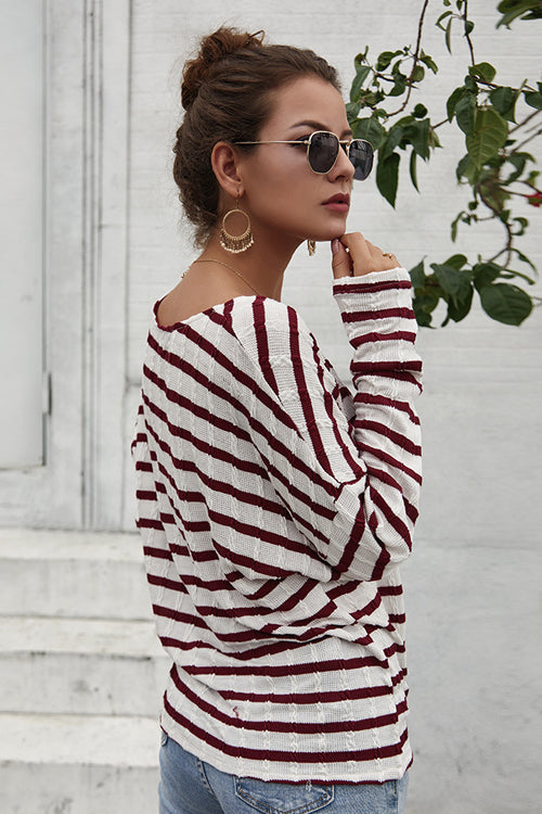 Dreaming of Getaway Striped Button-Up Top