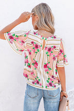 Hello Beloved Floral Print Short Sleeve Top