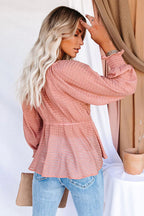 Find Yourself Tie-Front V-Neck Smocked Top