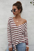 Dreaming of Getaway Striped Button-Up Top
