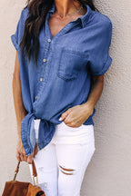 Escape With Me Denim Short Sleeve Shirt