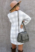 All at Once Gingham Sweater Dress
