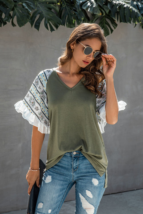Forever Beloved Boho Printed Sleeve Top
