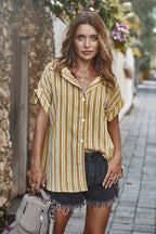 Move With Ease Striped Short Sleeve Shirt