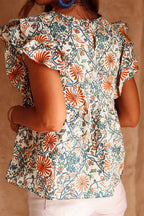 Brighten The Day Boho Print Short Sleeve Top
