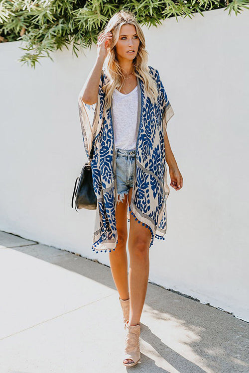 Coastal Escape Boho Print Kimono