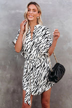 Charming New Days Printed Short Sleeve Mini Dress