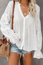 Longest Affection V-Neck Hollow-Out Top