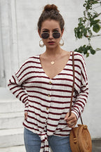 Dreaming of Getaway Striped Button-Up Top