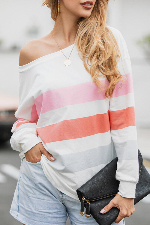Effortless Mood Striped Oversize Top