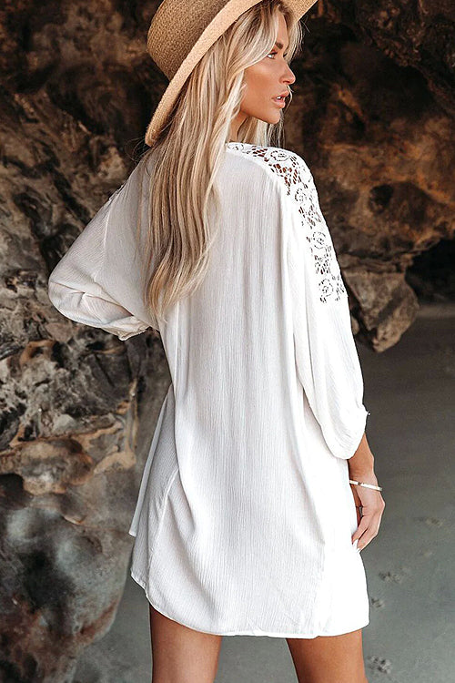 Close Companion Lace Cover-Up Mini Dress