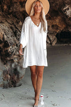 Close Companion Lace Cover-Up Mini Dress