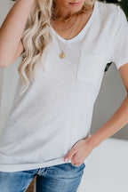 Everyday Essential Pure Color V-neck Tee