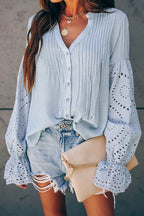 Longest Affection V-Neck Hollow-Out Top