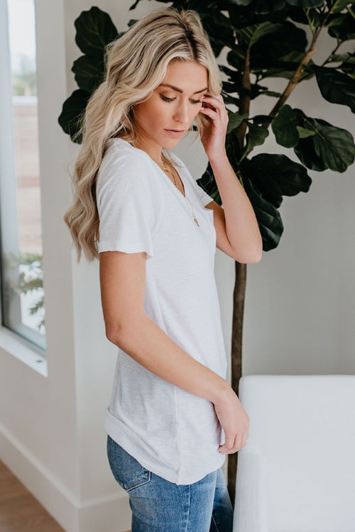 Everyday Essential Pure Color V-neck Tee