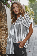 Move With Ease Striped Short Sleeve Shirt