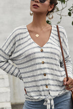 Dreaming of Getaway Striped Button-Up Top