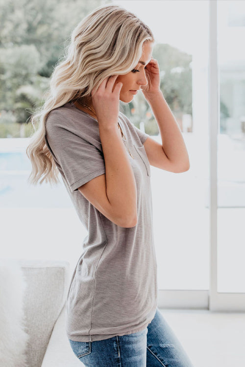 Everyday Essential Pure Color V-neck Tee