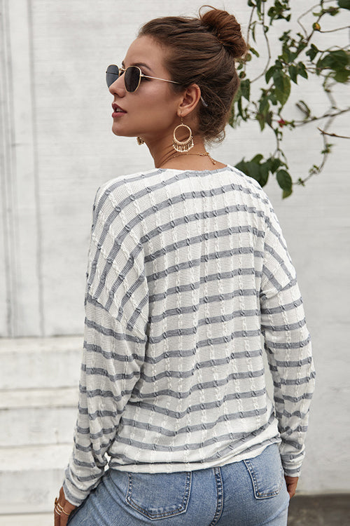 Dreaming of Getaway Striped Button-Up Top