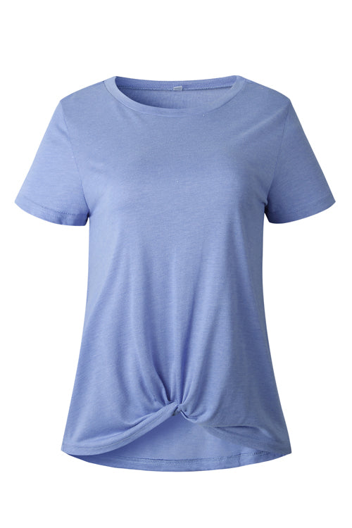 Everyday Essential Pure Color Knotted Tee