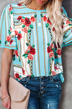 Hello Beloved Floral Print Short Sleeve Top