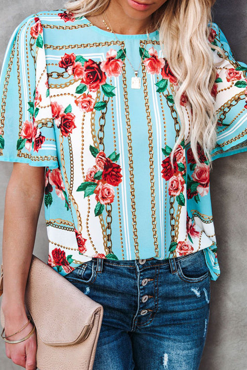 Hello Beloved Floral Print Short Sleeve Top