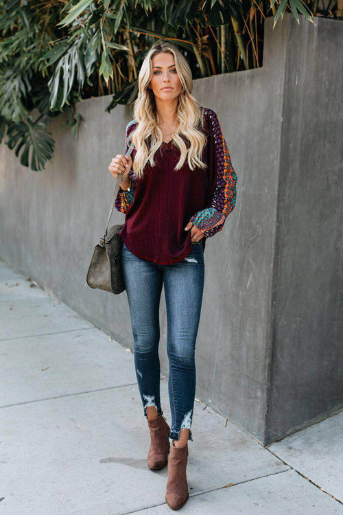 Secret Garden Boho Chiffon Sleeve Blouse