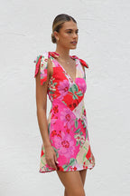 Your Charmer Print Tie-Strap Mini Dress