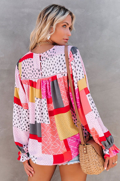 Need Your Affection Pink Dotted Printed Top