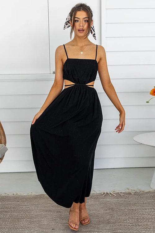 Forever Mesmerizing Spaghetti Cutout Maxi Dress