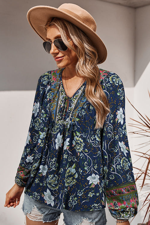 Flourishing Reveries Boho Printed Top