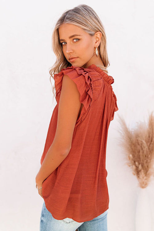 Your Golden Glow Flutter Short Sleeve Top