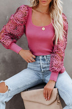 Just Vibing Hollow-Out Long Sleeve Knit Top