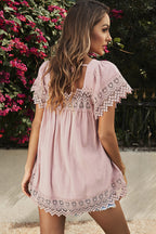 For The Weekend Lace Short Sleeve Top