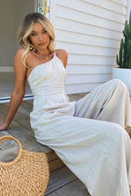Just Kick It One Shoulder Wide-Leg Jumpsuit