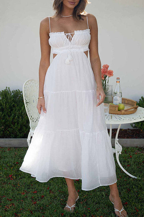 Just Hold On Cut Out Sleeveless Maxi Dress