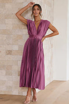 A New Day V-Neck Pleated Midi Dress