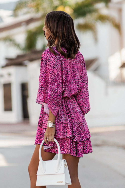 Bring Your Affection Print Layered Mini Dress