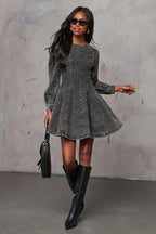 Delightful Looking Flare Denim Mini Dress