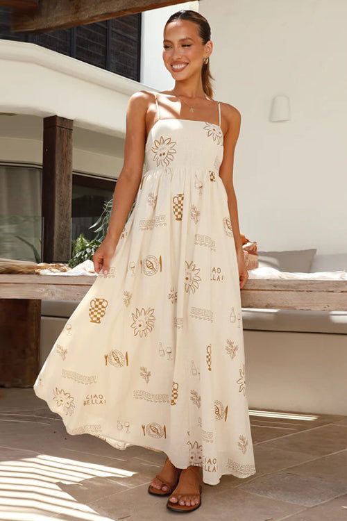 Living Is Effortless Sleeveless Printed Maxi Dress