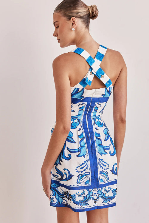 Exuberant Chicness Print Sleeveless Mini Dress