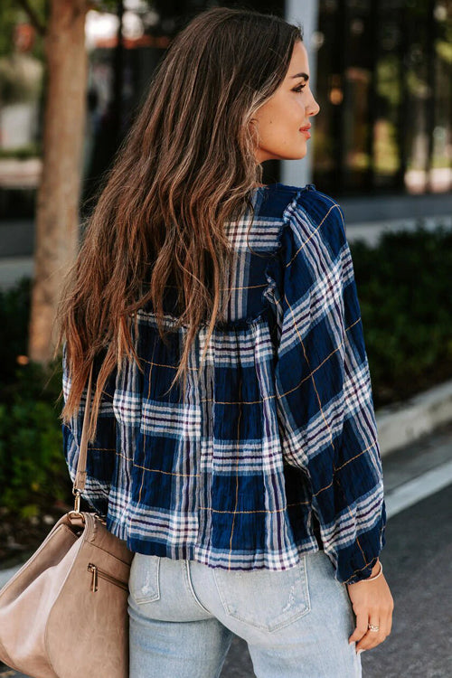 Weekend Moments Plaid Long Sleeve Top