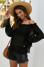 Taking It Effortless Off Shoulder Pleated Top