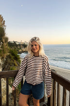 Attractively Cozy Soft Striped Knit Cardigan