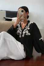 Everyday Luck Floral Embroidered Cotton Top