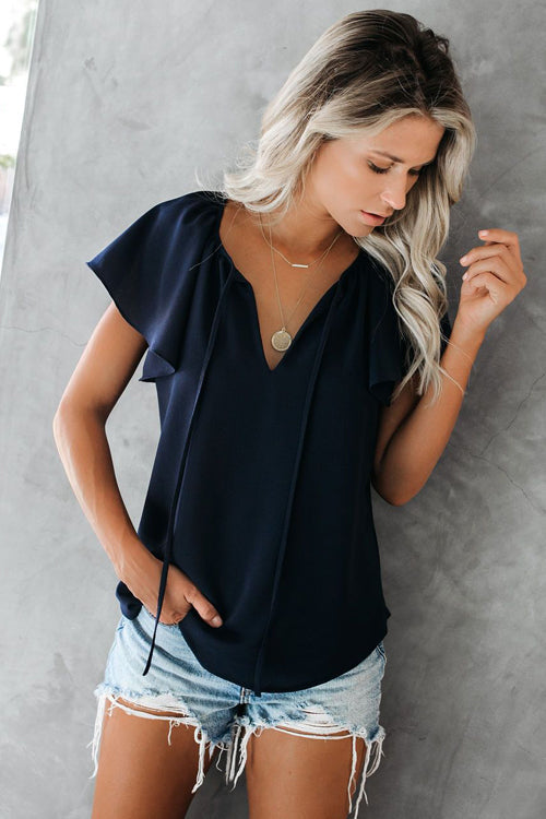 Delightful Like Me Ruffle Short Sleeve Top