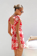Your Charmer Print Tie-Strap Mini Dress