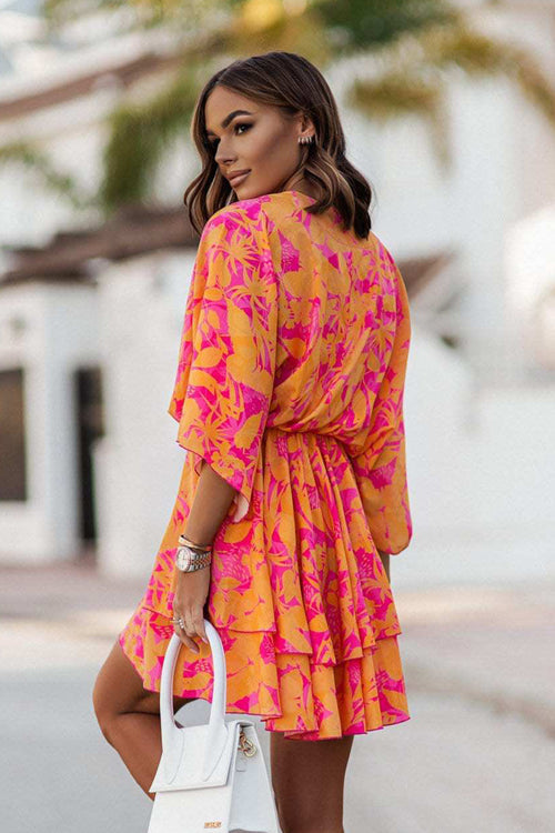 Bring Your Affection Print Layered Mini Dress